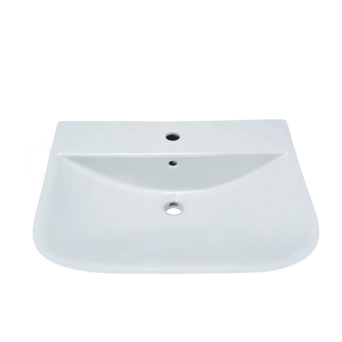 Best sanicomfort Waschtisch Rivo, Breite 60cm,Tiefe 45cm,matt weiss, mit Ueberlauf u. Hahnloch