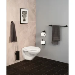 Wenko WC-Garnitur Bosio Black matt geschlForm