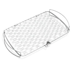 New Weber Fisch- und Gemüsehalter groß Edelstahl für Gasgrill ab Q300
