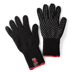 Outlet Weber Grillhandschuh Größe S/M Set aus Kevlar schwarz lang mit Silikonnoppen