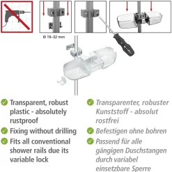 Outlet Wenko Duschstangencaddy Premium mit 3 Fächern