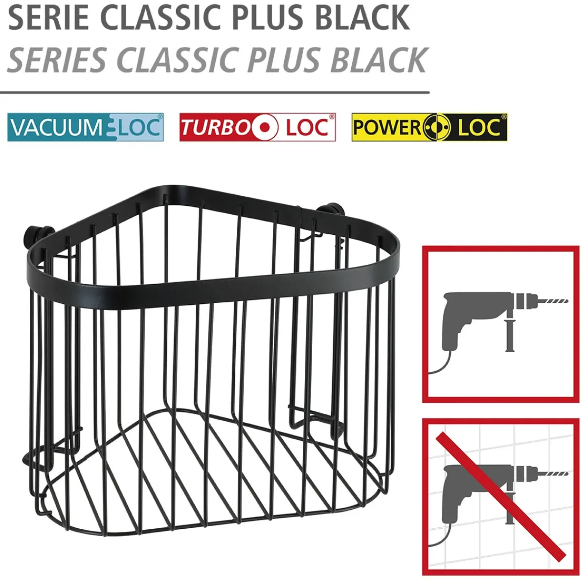 Best Wenko Eckablage Classic Plus schwarz