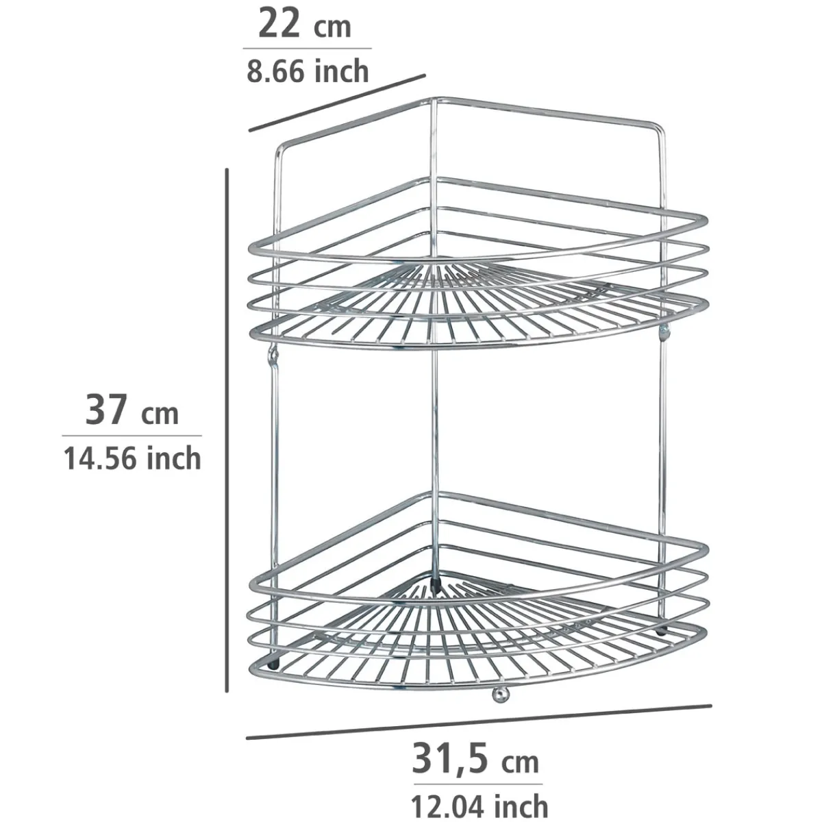 Wenko Eckwandablage Milano mit 2 Etagen chrom