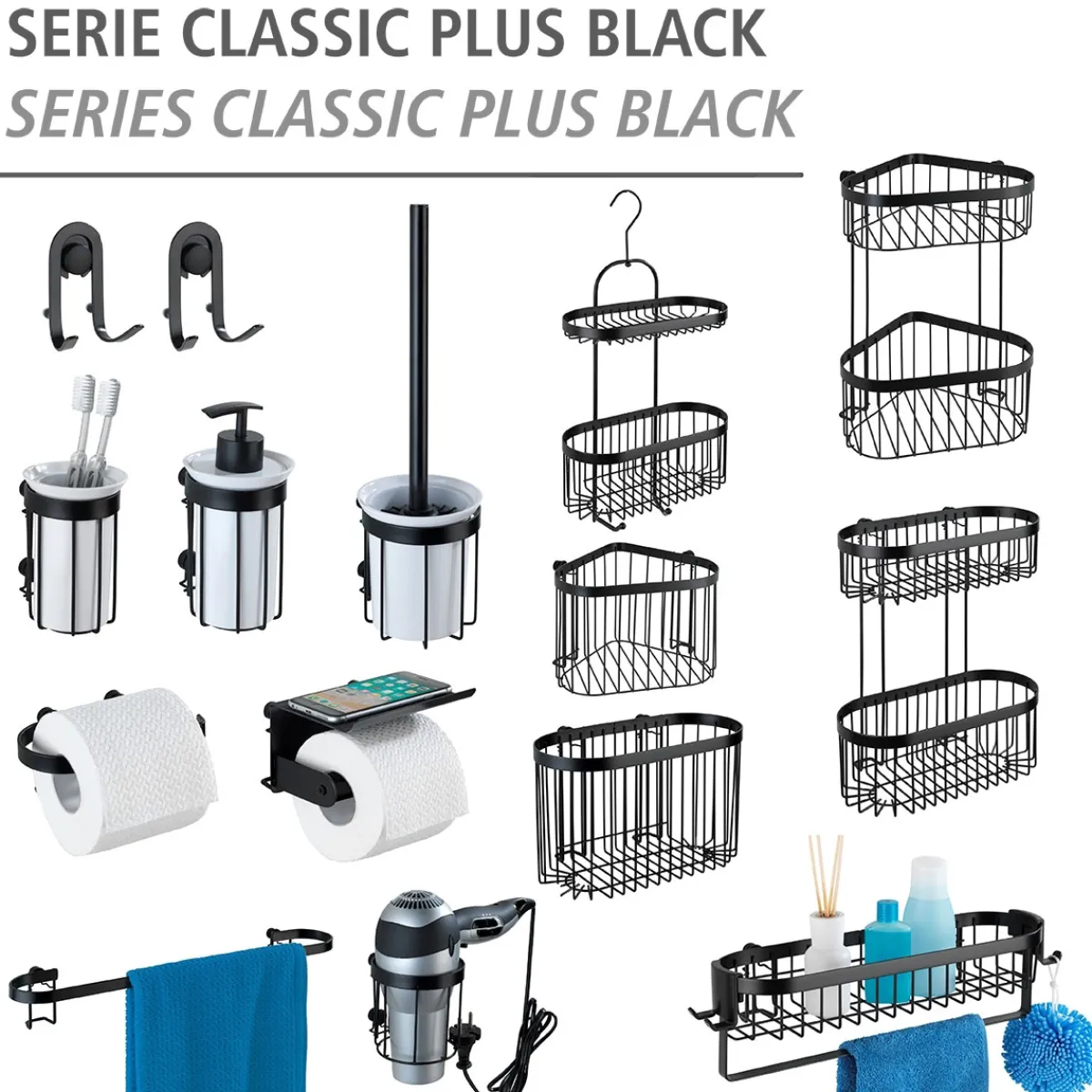 Discount Wenko Haartrocknerhalter Classic Plus Black