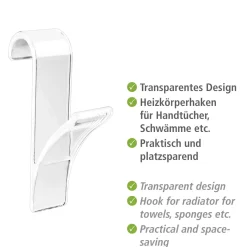 Sale Wenko Haken für Handtuchheizkörper transparent 2er Set