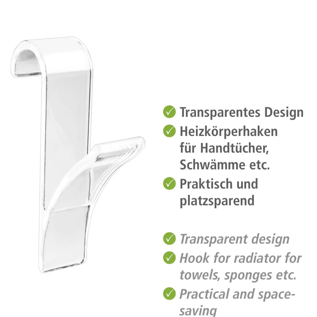 Sale Wenko Haken für Handtuchheizkörper transparent 2er Set