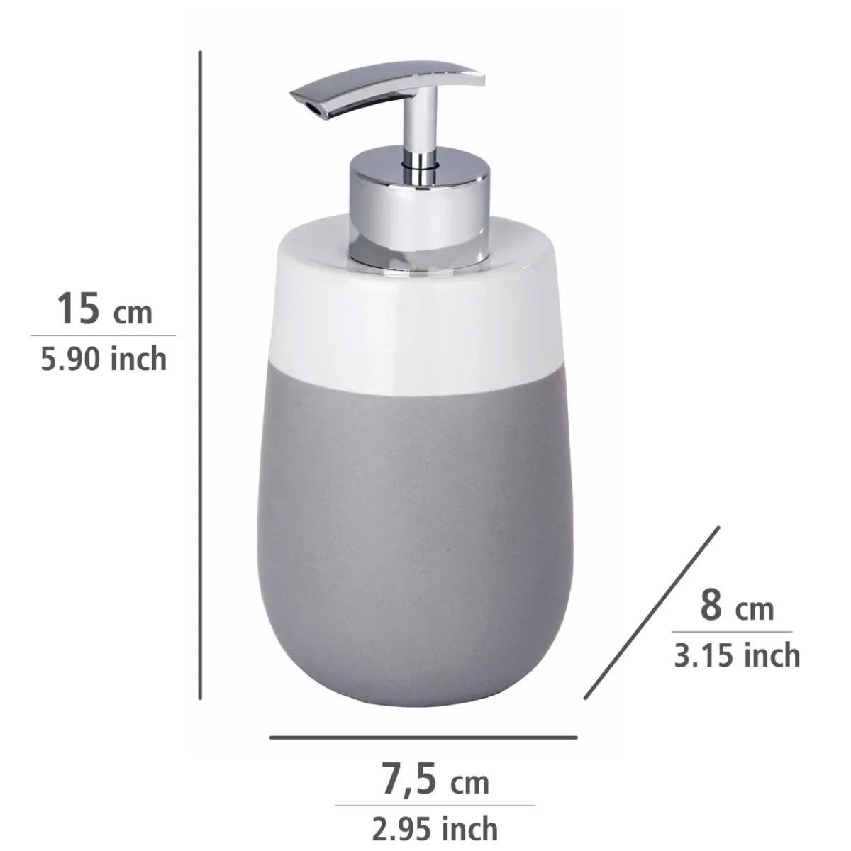 Sale Wenko Seifenspender Malta grau/weiß 290 ml