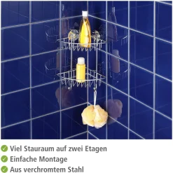 Discount Wenko Vacuum-Loc Eckregal Bari 2 Etagen