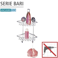 Discount Wenko Vacuum-Loc Eckregal Bari 2 Etagen