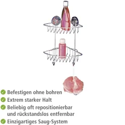Discount Wenko Vacuum-Loc Eckregal Bari 2 Etagen