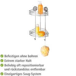 Clearance Wenko Vacuum-Loc Eckregal 2 Etagen