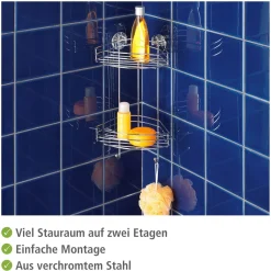 Clearance Wenko Vacuum-Loc Eckregal 2 Etagen