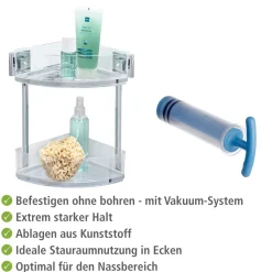 Online Wenko Vacuum-Loc Eckregal Quadro 2 Etagen