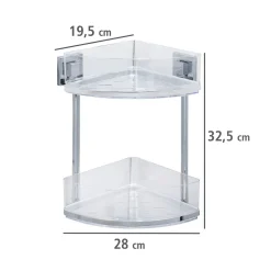 Online Wenko Vacuum-Loc Eckregal Quadro 2 Etagen