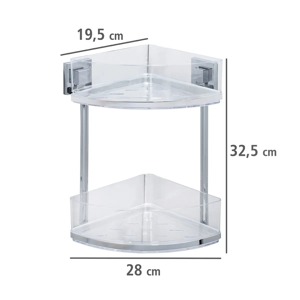 Online Wenko Vacuum-Loc Eckregal Quadro 2 Etagen