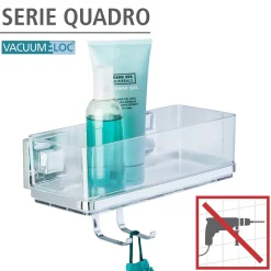 Clearance Wenko Vacuum-Loc Wandablage Quadro mit Haken