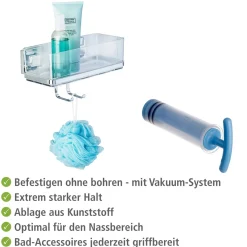 Clearance Wenko Vacuum-Loc Wandablage Quadro mit Haken