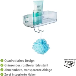 Clearance Wenko Vacuum-Loc Wandablage Quadro mit Haken