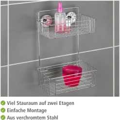 Best Wenko Vacuum-Loc Wandregal Bari 2 Etagen