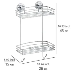 Clearance Wenko Vacuum-Loc Wandregal 2 Etagen