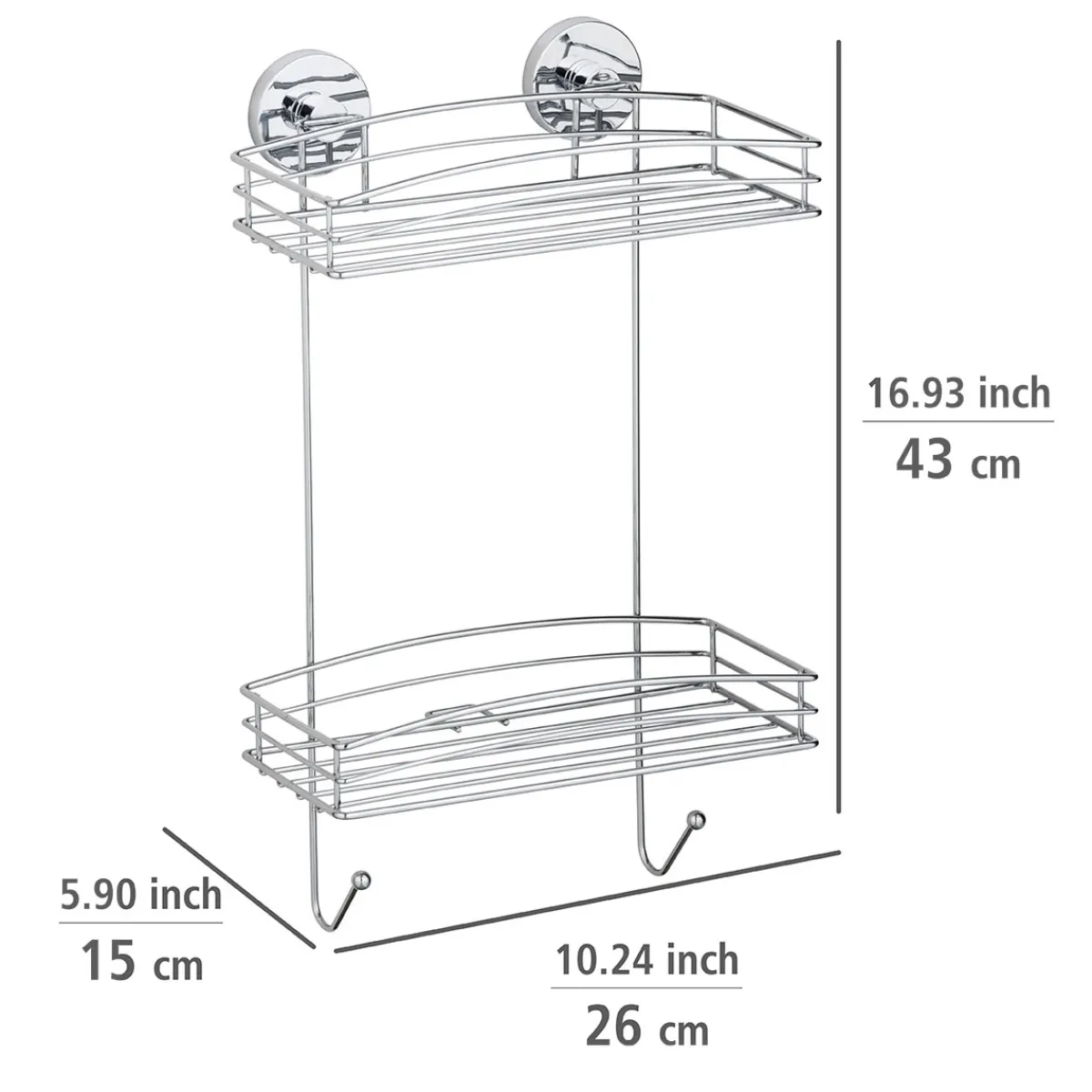 Clearance Wenko Vacuum-Loc Wandregal 2 Etagen