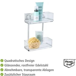 New Wenko Vacuum-Loc Wandregal Quadro 2 Etagen