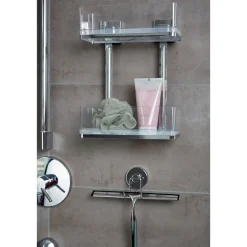 New Wenko Vacuum-Loc Wandregal Quadro 2 Etagen