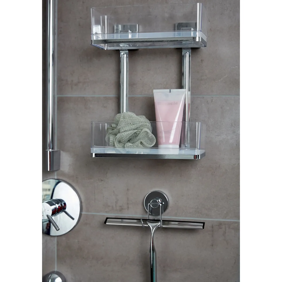 New Wenko Vacuum-Loc Wandregal Quadro 2 Etagen