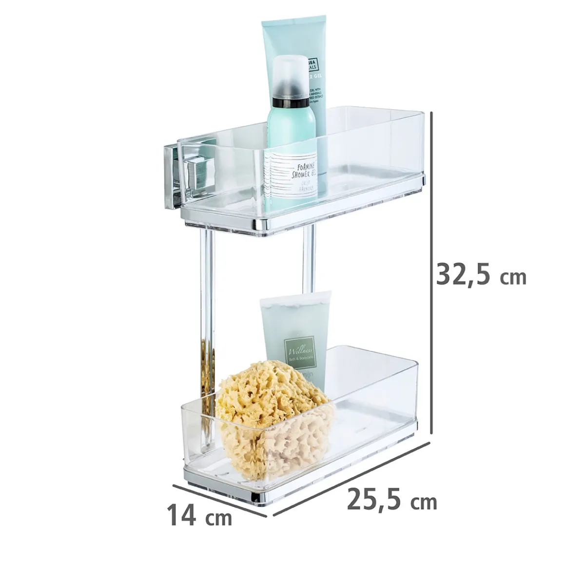 New Wenko Vacuum-Loc Wandregal Quadro 2 Etagen