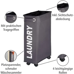 Discount Wenko Wäschesammler Corno grau 43 l