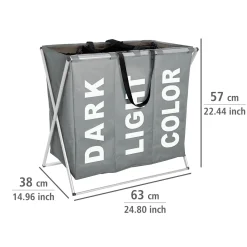 Discount Wenko Wäschesammler Trio grau 130 l