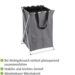 Discount Wenko Wäschesammler Uno grau meliert 52 l