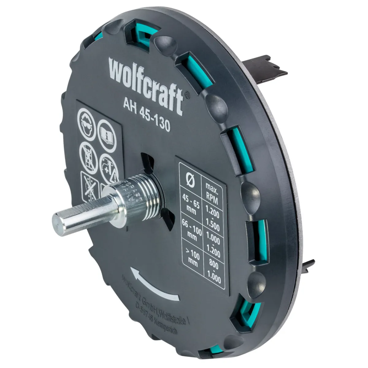Wolfcraft Lochsäge verstellbar Durchmesser 45–130 mm