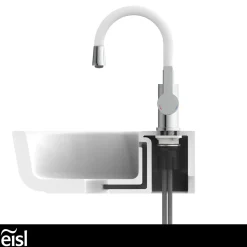 Outlet Eisl WT-Armatur Flexo chrom weiss Cold StartSchnellmontage ohne Ablaufgarnitur
