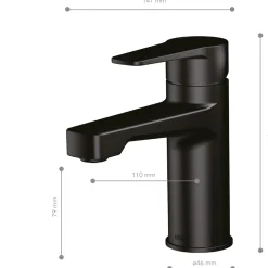 Online LENZ WT-Armatur MOLA, Keramikkartusche 25mm,schwarz, Push open Ventil