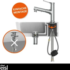 Best Eisl WT-Armatur Variabel chrom Schnellmontageherausziehbare Brause 2 Strahlarten
