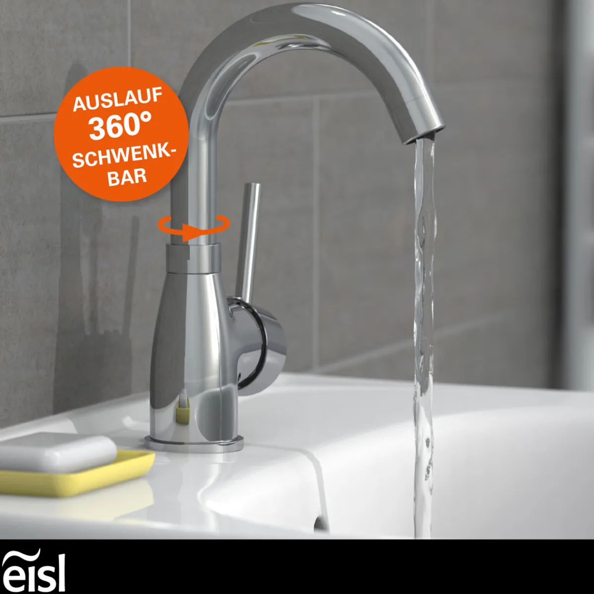 Sale Eisl WT-ND-Armatur Futura chrom Cold-StartC-Auslauf schwenkbar ohne Ablaufgarnitur