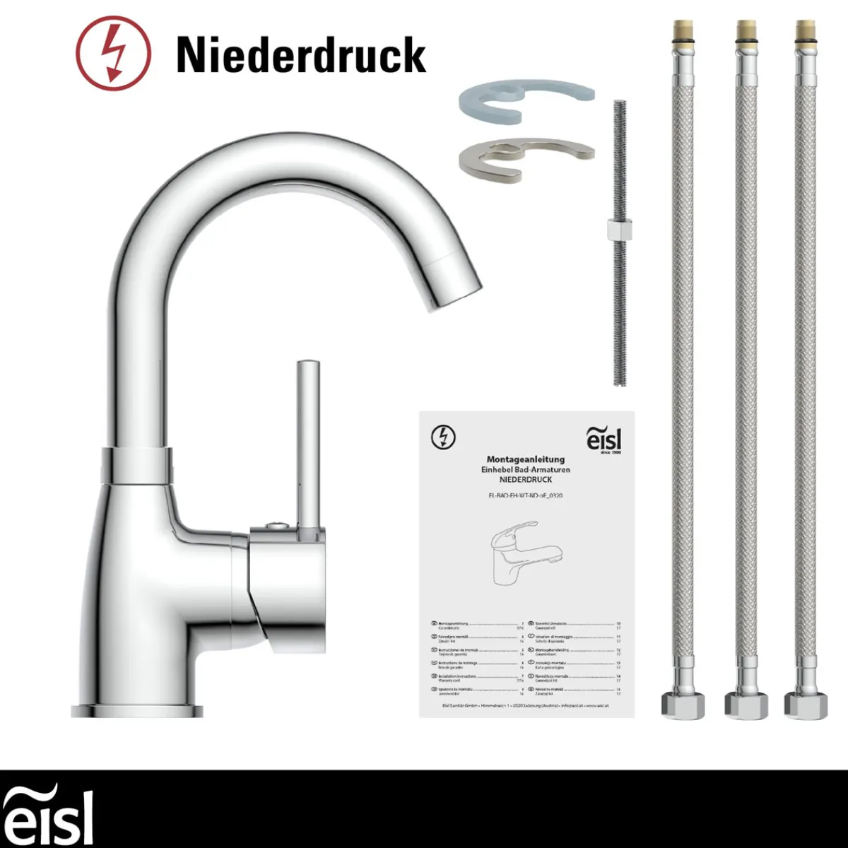 Sale Eisl WT-ND-Armatur Futura chrom Cold-StartC-Auslauf schwenkbar ohne Ablaufgarnitur