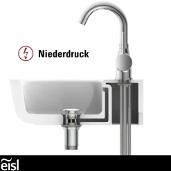 Sale Eisl WT-ND-Armatur Futura chrom Cold-StartC-Auslauf schwenkbar ohne Ablaufgarnitur
