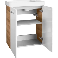 Clearance Fackelmann WT-Unterschrank GWC 52x61x27,5 AsEi/wei.Milano 2 Tueren, 1 Einlegeboden