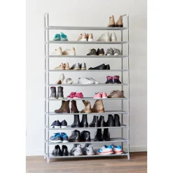 Clearance XXXL Schuhregal mit 10 Ablageböden variabel steckfertig